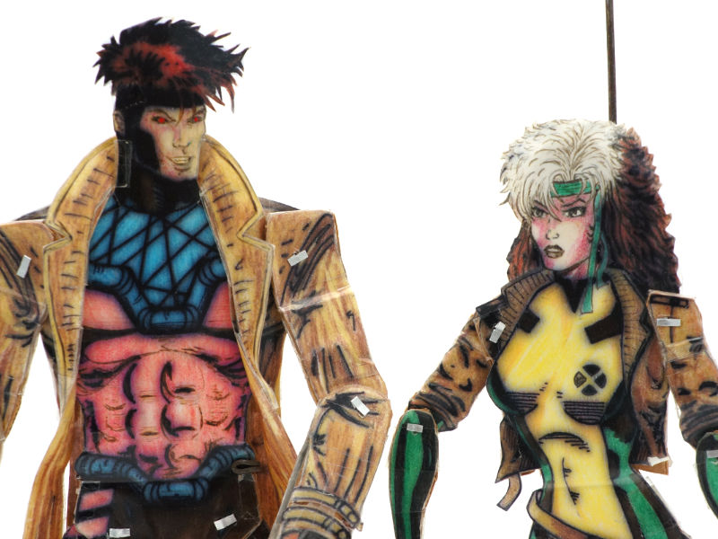 Rogue with Gambit | Cardboard Action Figures